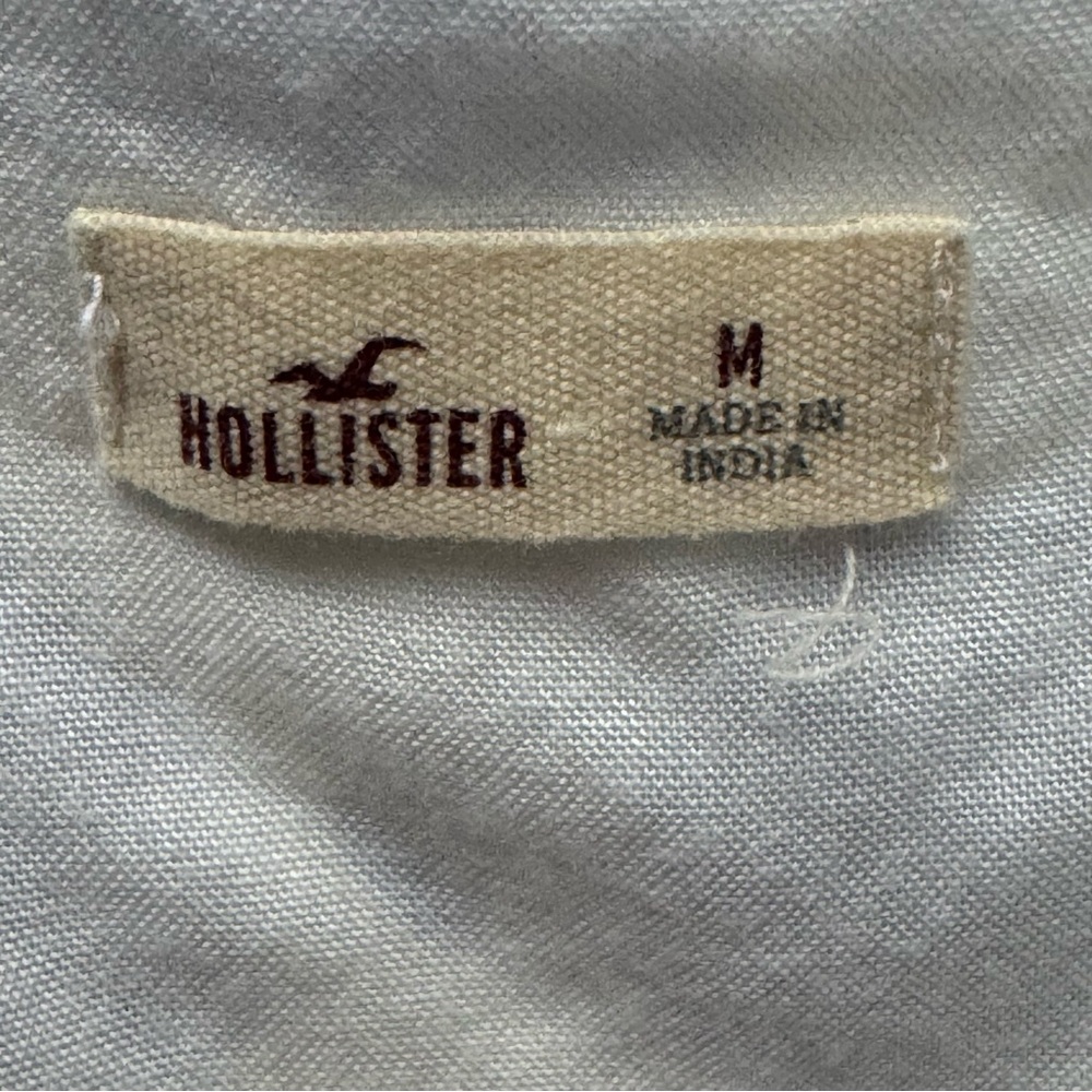 Hollister Blue White Boho Flutter Sleeve Empire Waist Dress M - Picture 4 of 7
